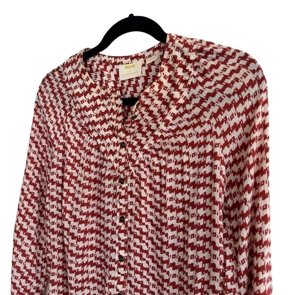 Maeve Anthropologie Avignon Scottie Dog Print Button Blouse, Size XS - Picture 3 of 6